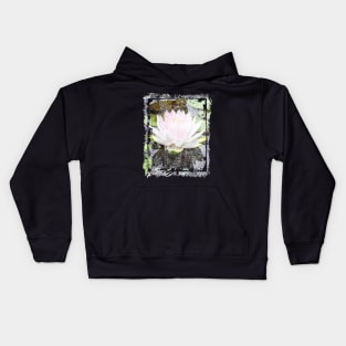 Japanese Collage Art Lotus Water Lily Collage Art 69 Kids Hoodie